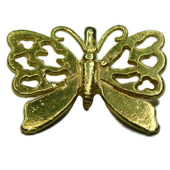 Butterfly Charm Pendant 14k Yellow Gold.